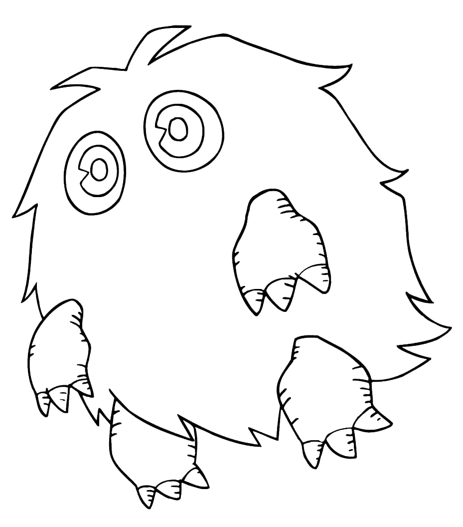 Kuriboh fofinho de olhos grandes para colorir