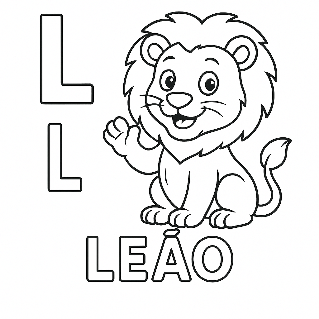L de Leão para Colorir