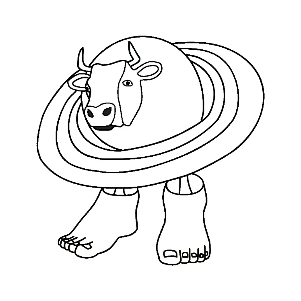 La Vaca Saturno Saturnita para colorir