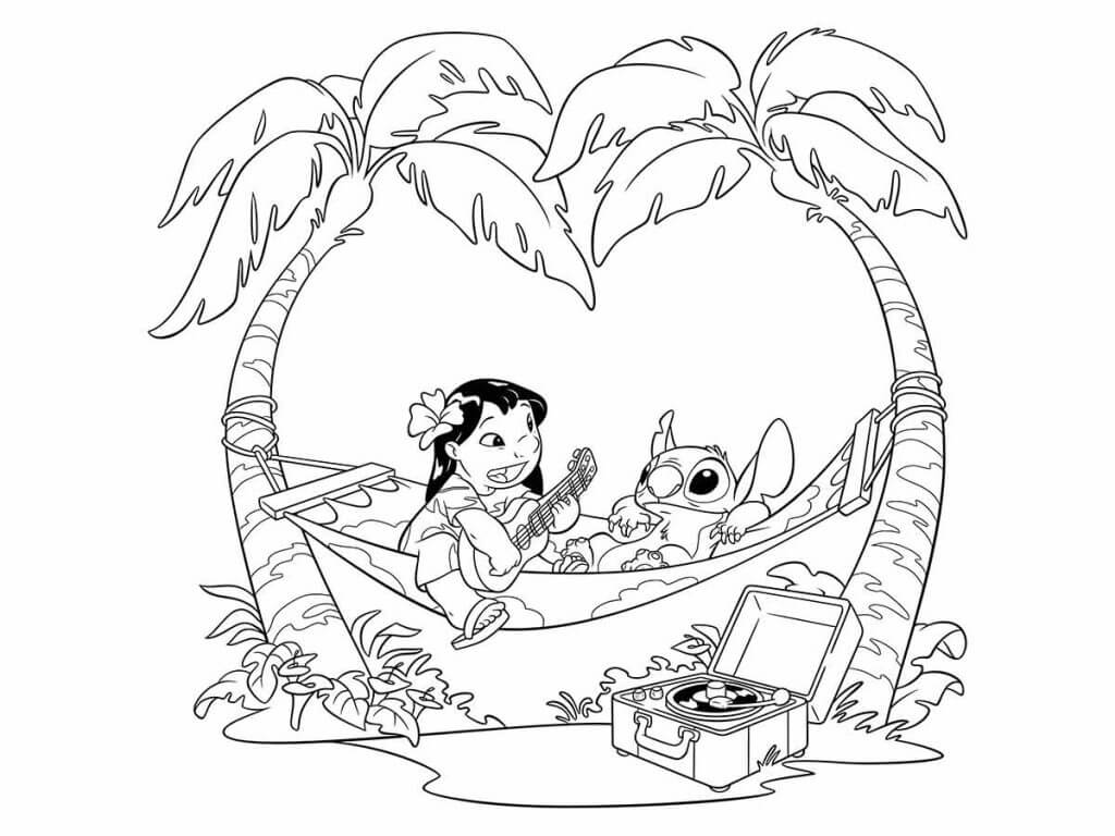 Lilo e Stitch em Relaxante Harmonia Tropical