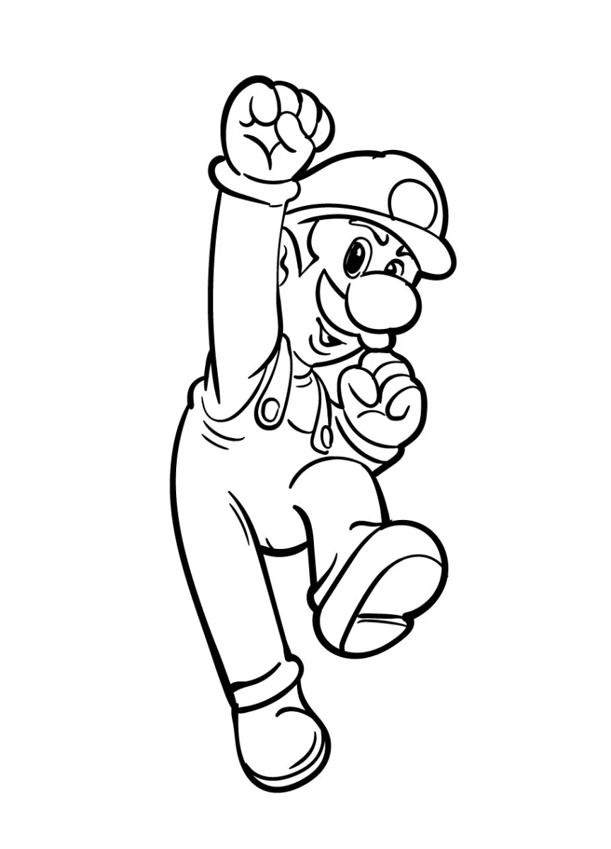Luigi saltando alto para colorir