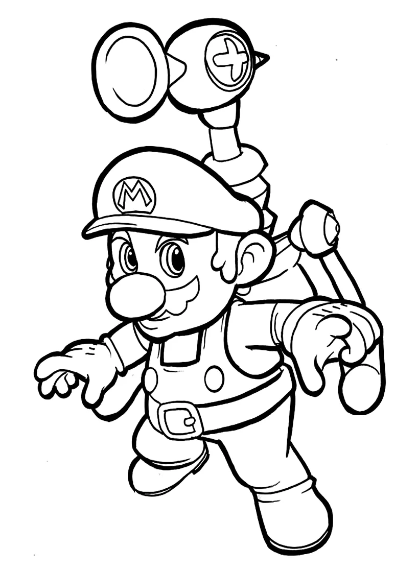 Mario guaxinim voando para colorir