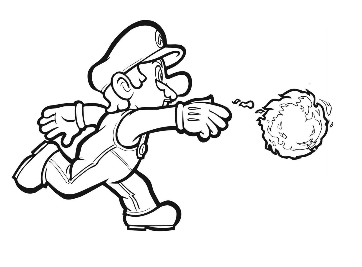 Mario lançando uma bomba para colorir