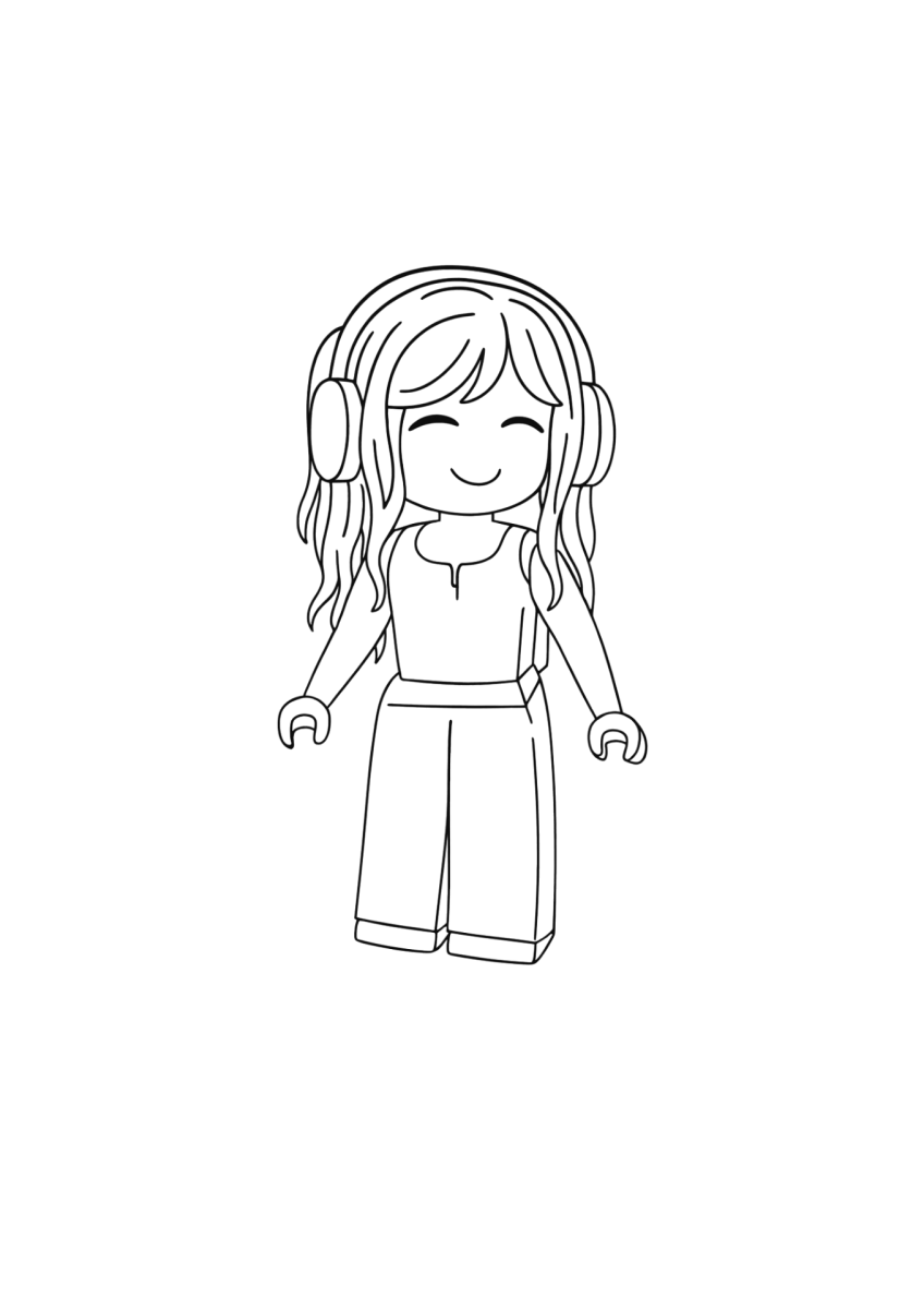 Menina do Roblox com cabelo comprido para colorir