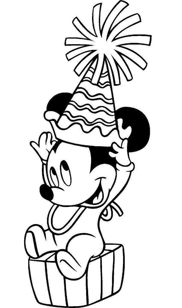 Mickey na festa de aniversário para colorir