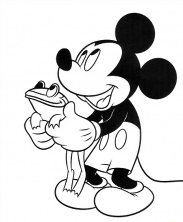 Mickey servindo um bolo para colorir
