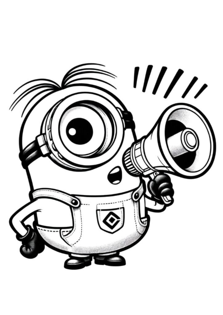 Minion Megafone em Ação
