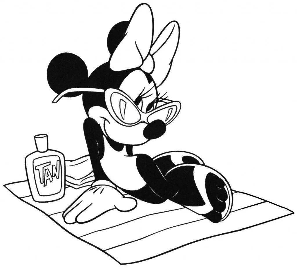 Minnie fazendo piquenique para colorir