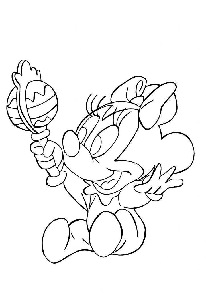 Minnie tomando sorvete de casquinha para colorir
