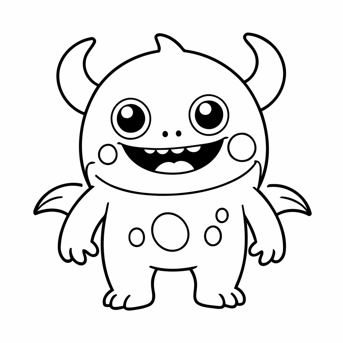 Monstrinho de asas pequenas para colorir