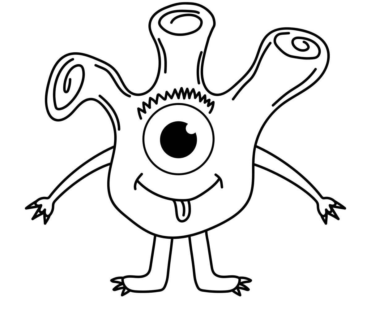 Monstro ciclope de tentáculos para colorir