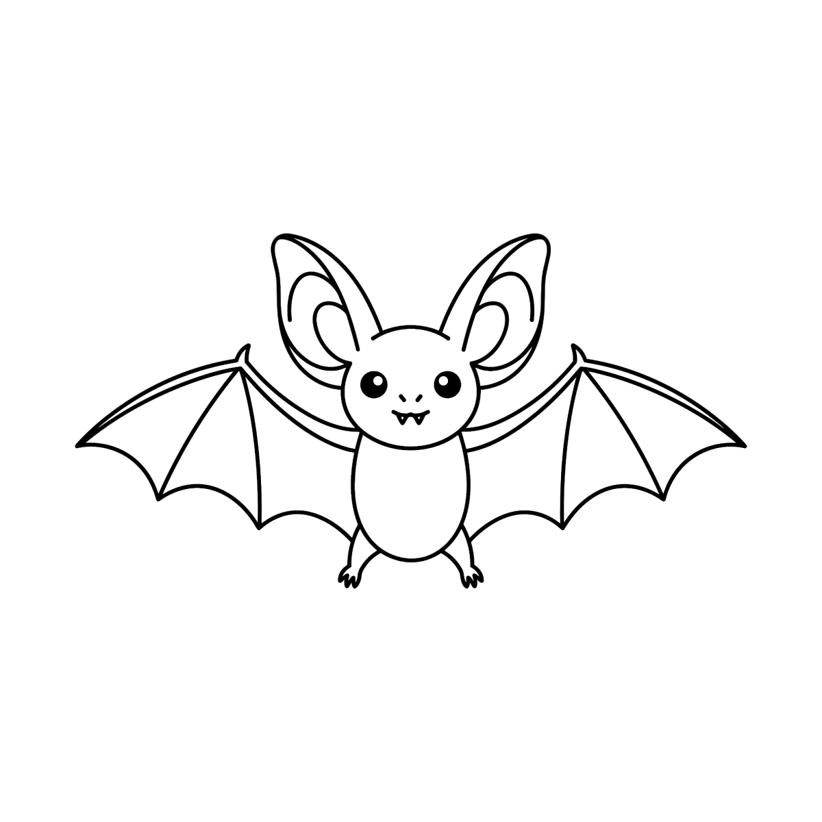 Morcego de asas abertas para colorir
