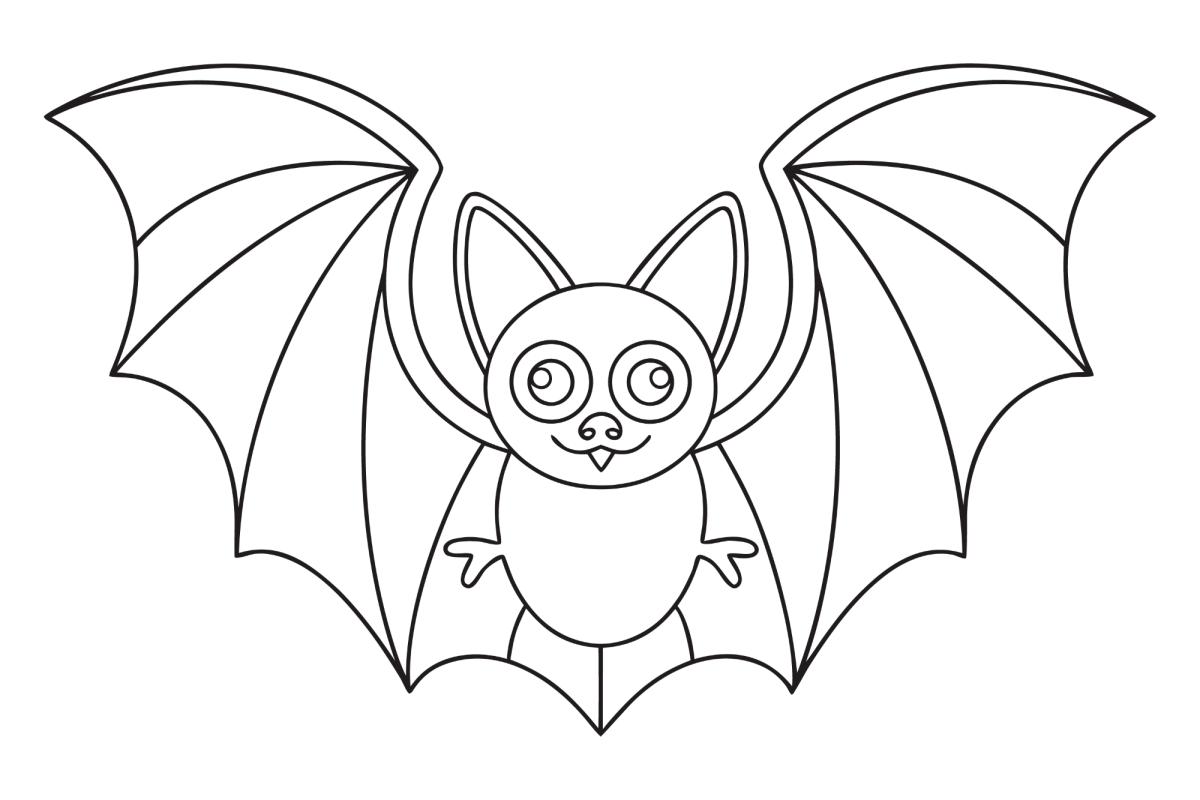 Morcego de asas gigantes para colorir
