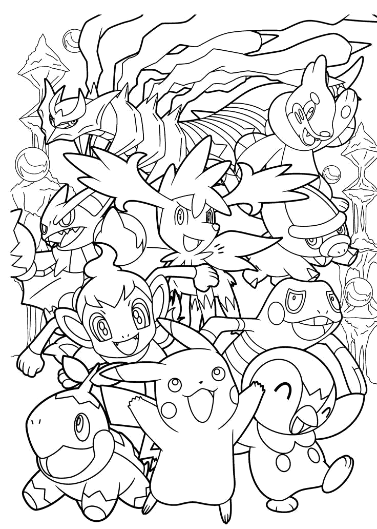 Mosaico de Pokémon para colorir