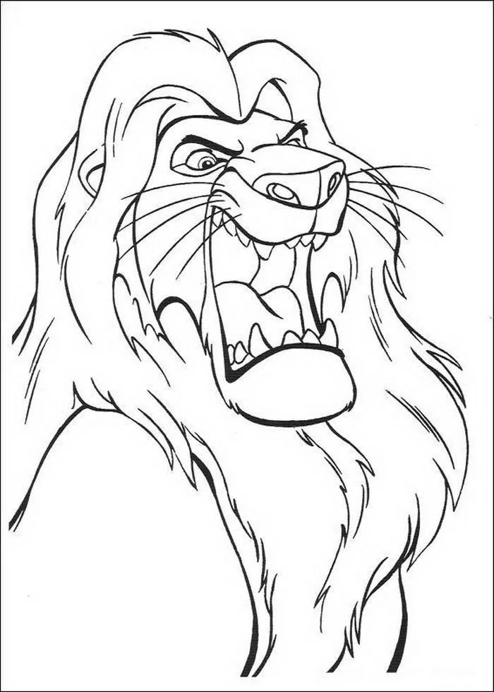 Mufasa rugindo para colorir
