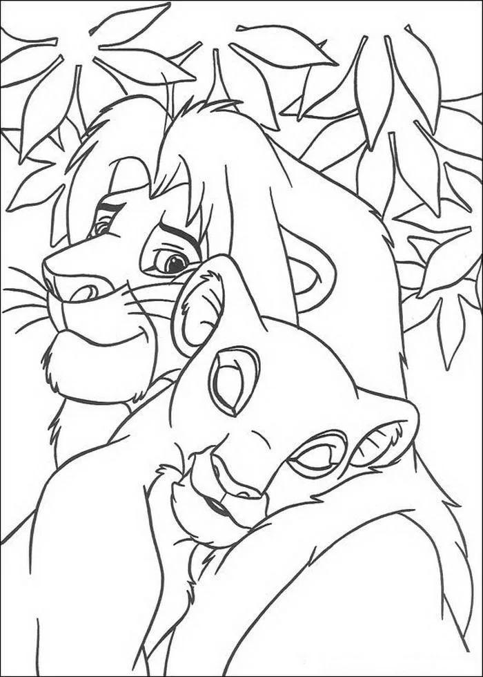 Mufasa, Sarabi e Simba bebê para colorir
