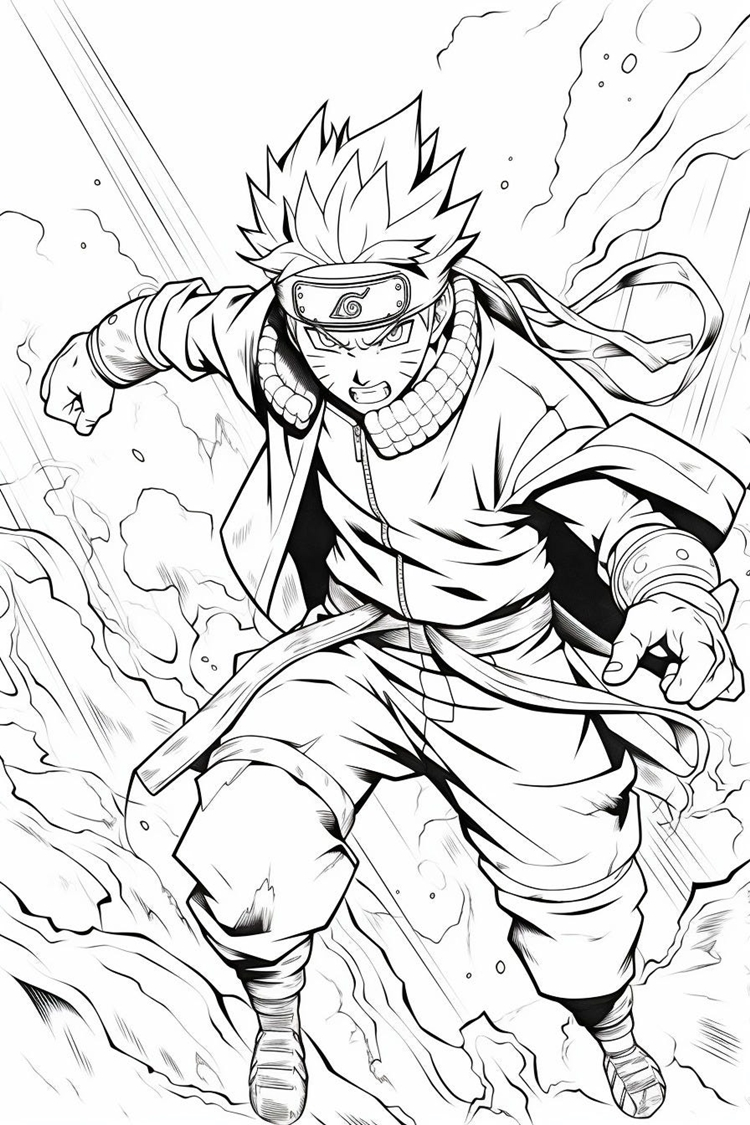 Naruto em Ação: Arte para Colorir