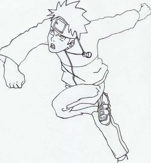 Naruto em Ação: Cena para Colorir