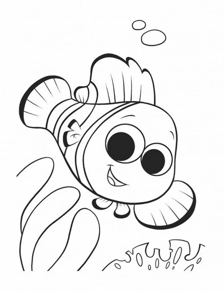 Nemo acenando com a nadadeira para colorir