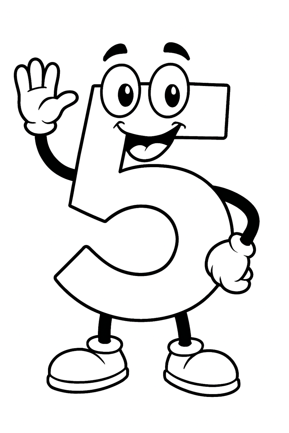 Número 5 para Colorir