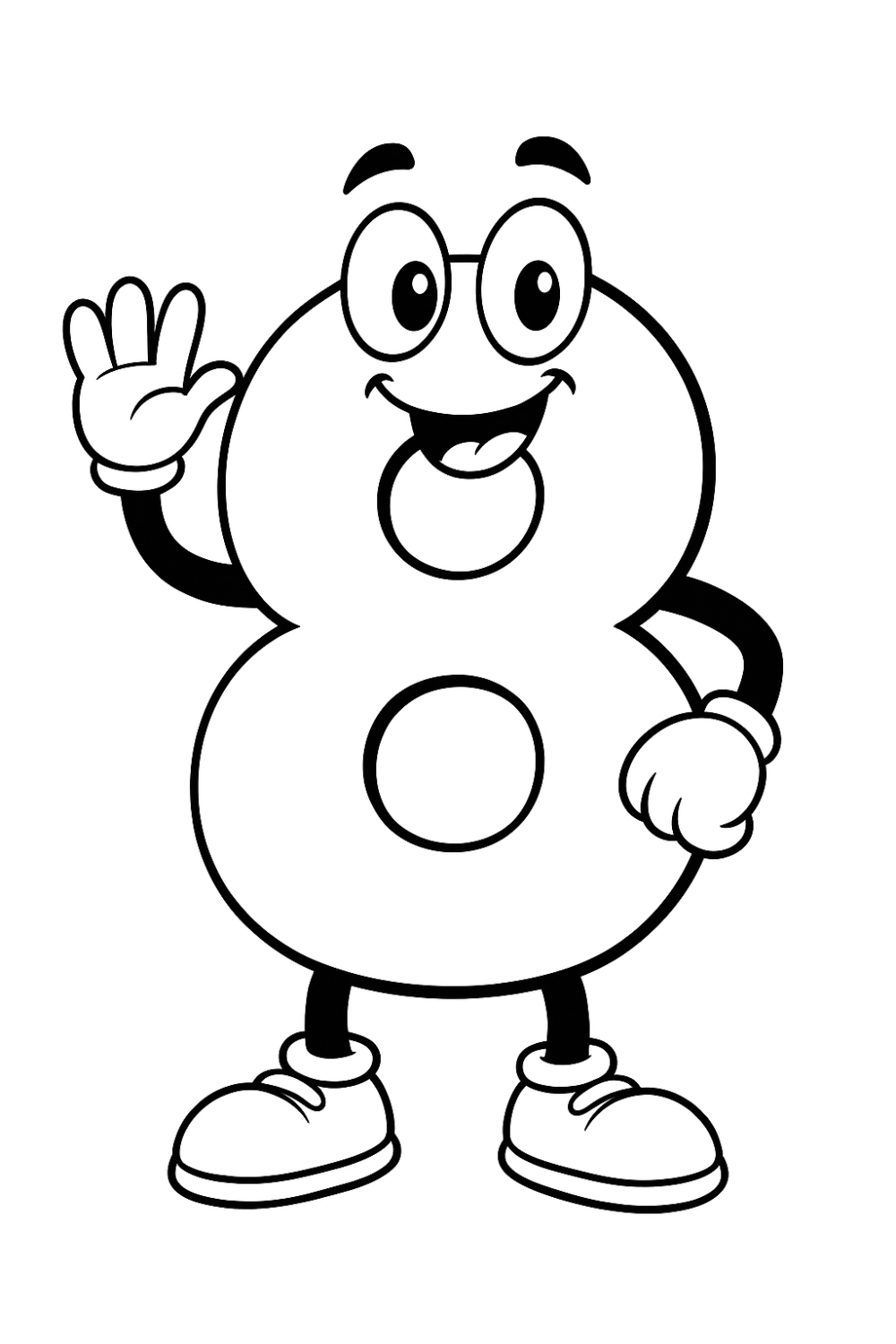 Número 8 para Colorir