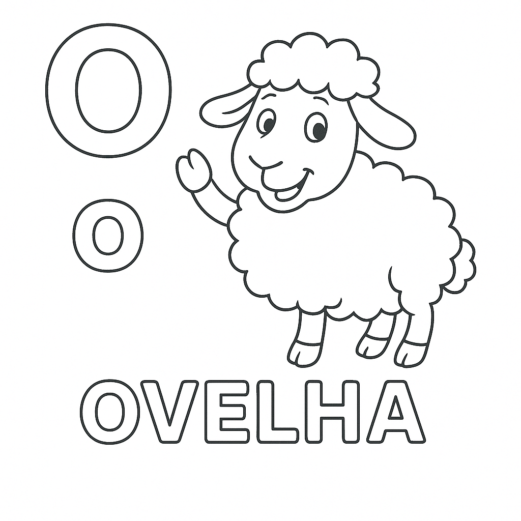 O de Ovelha para Colorir