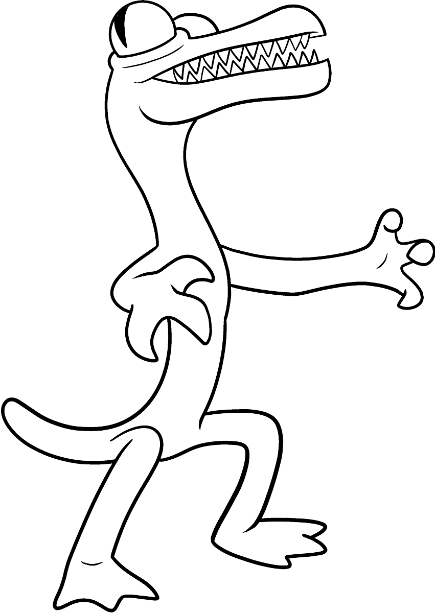 Orange, o lagarto, correndo para colorir