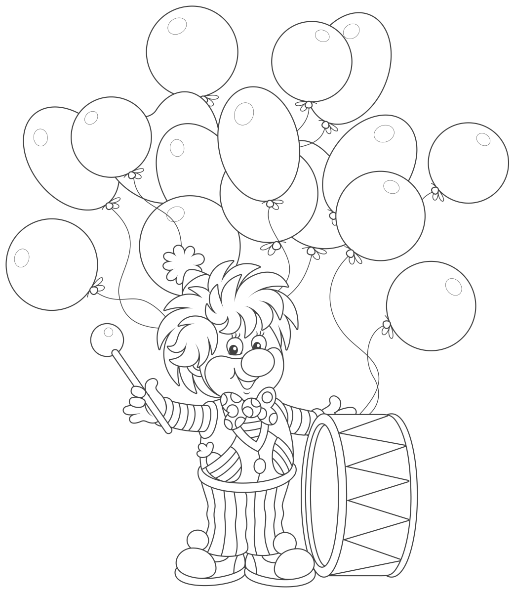 Alegre Palhaço com Balões no Circo
