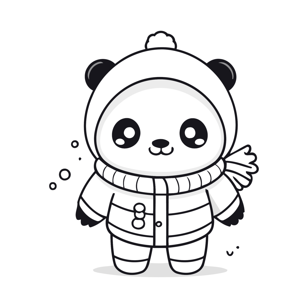 Panda astronauta de traje espacial para colorir