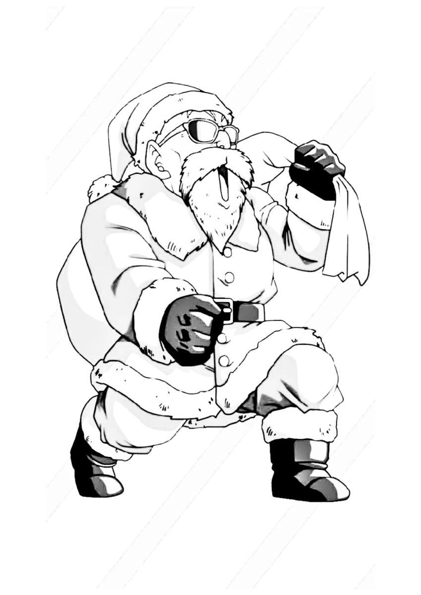Papai Noel clássico de óculos para colorir