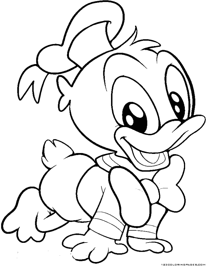 Pato Donald bebê sorrindo para colorir