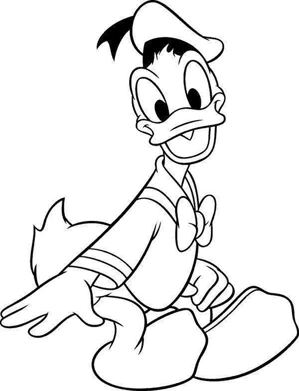 Pato Donald caminhando para colorir