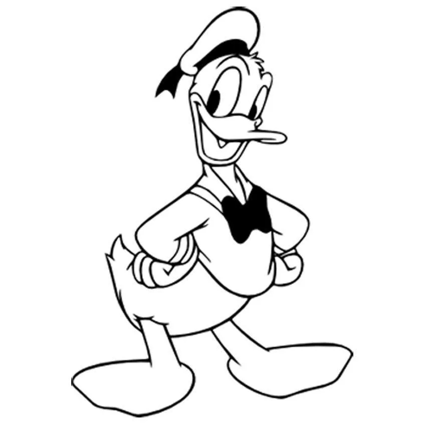 Pato Donald sorridente de marinheiro para colorir