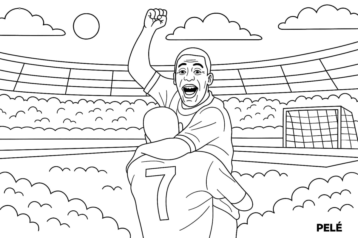 Viva A Lenda Do Futebol Pel Em A o Para Imprimir E Colorir