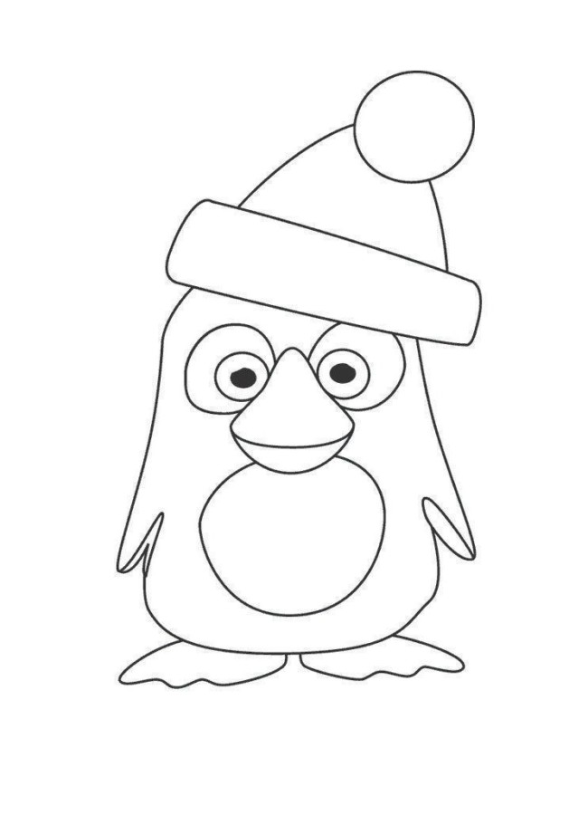 Penguim Natalino Aguardando Cores