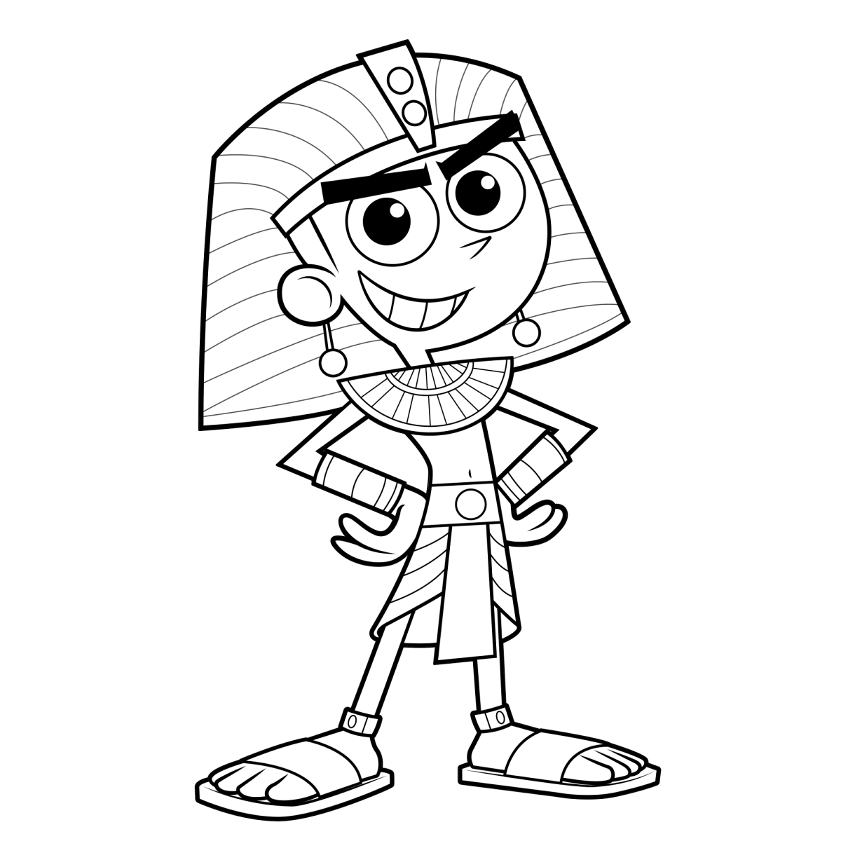 Pequeno faraó do Egito para colorir