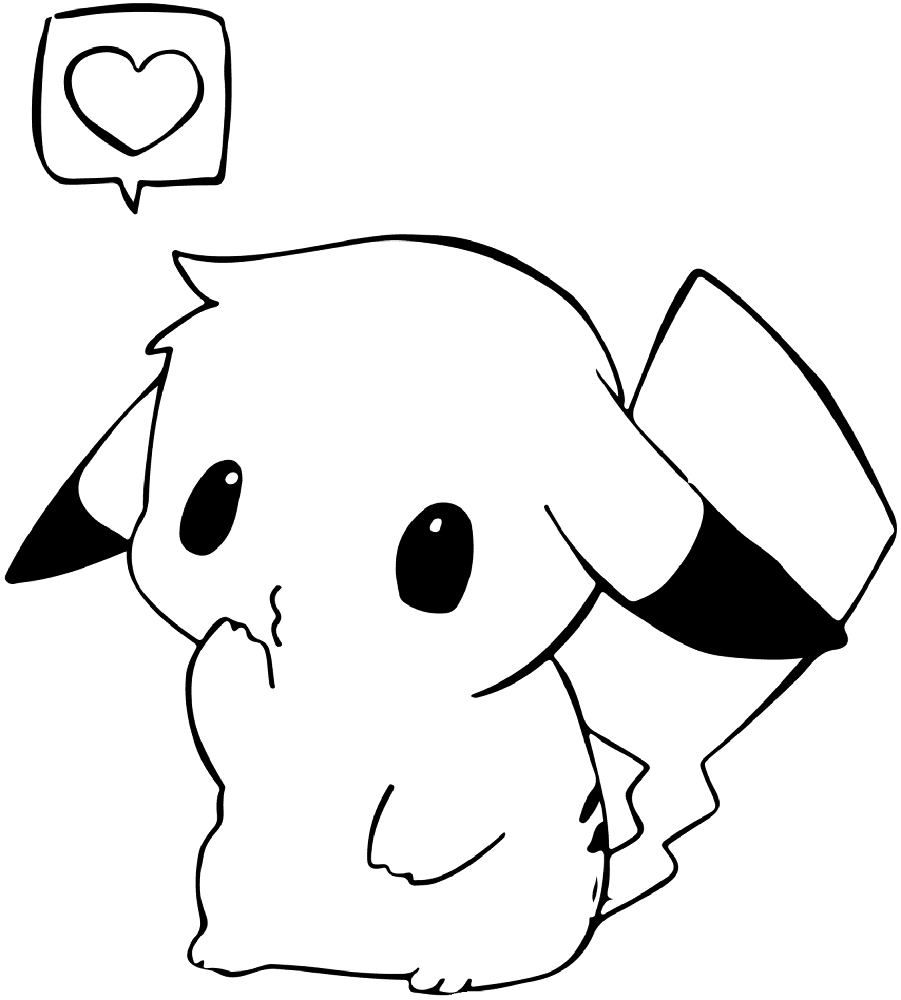 Pikachu fofinho acenando para colorir