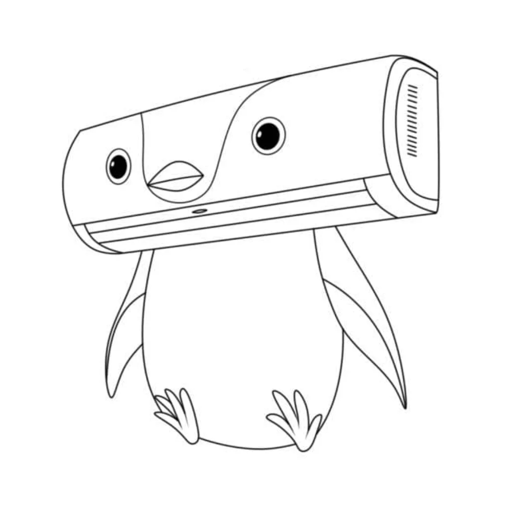Pinguim ar-condicionado para colorir