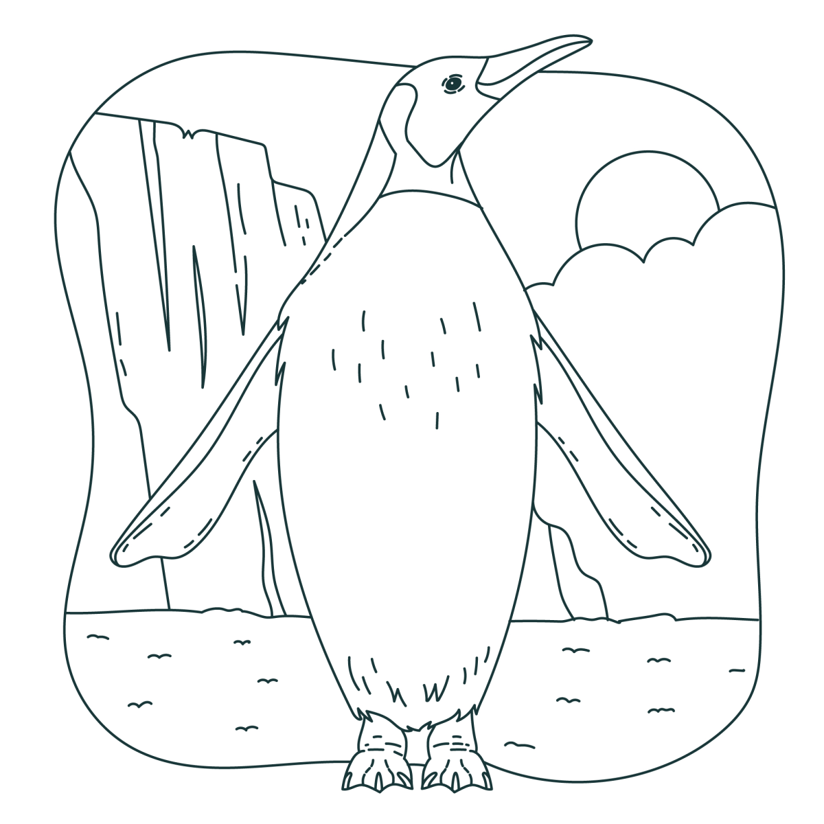 Pinguim no Ártico para Colorir