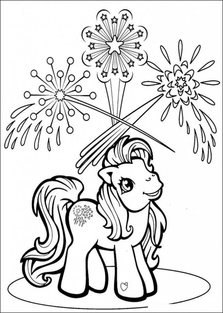Pinkie Pie assistindo aos fogos de artifício para colorir