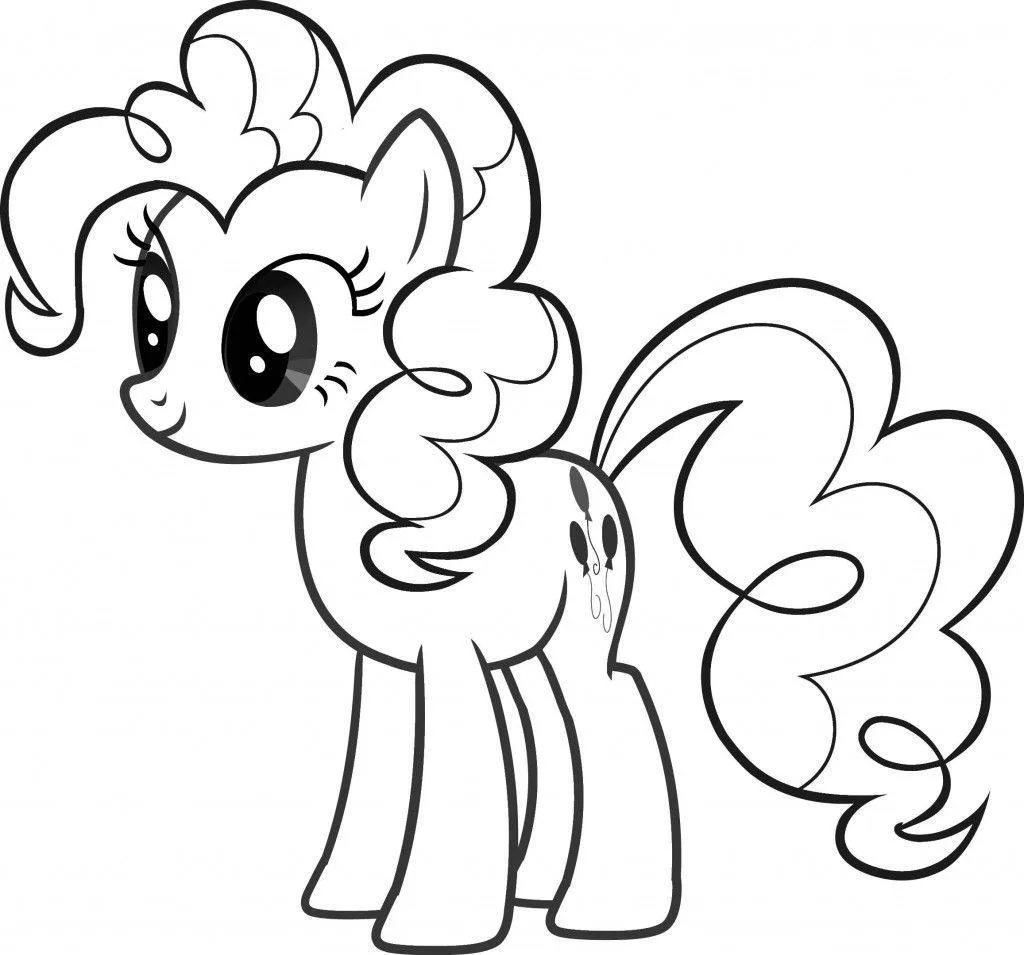 Pinkie Pie de crina encaracolada para colorir