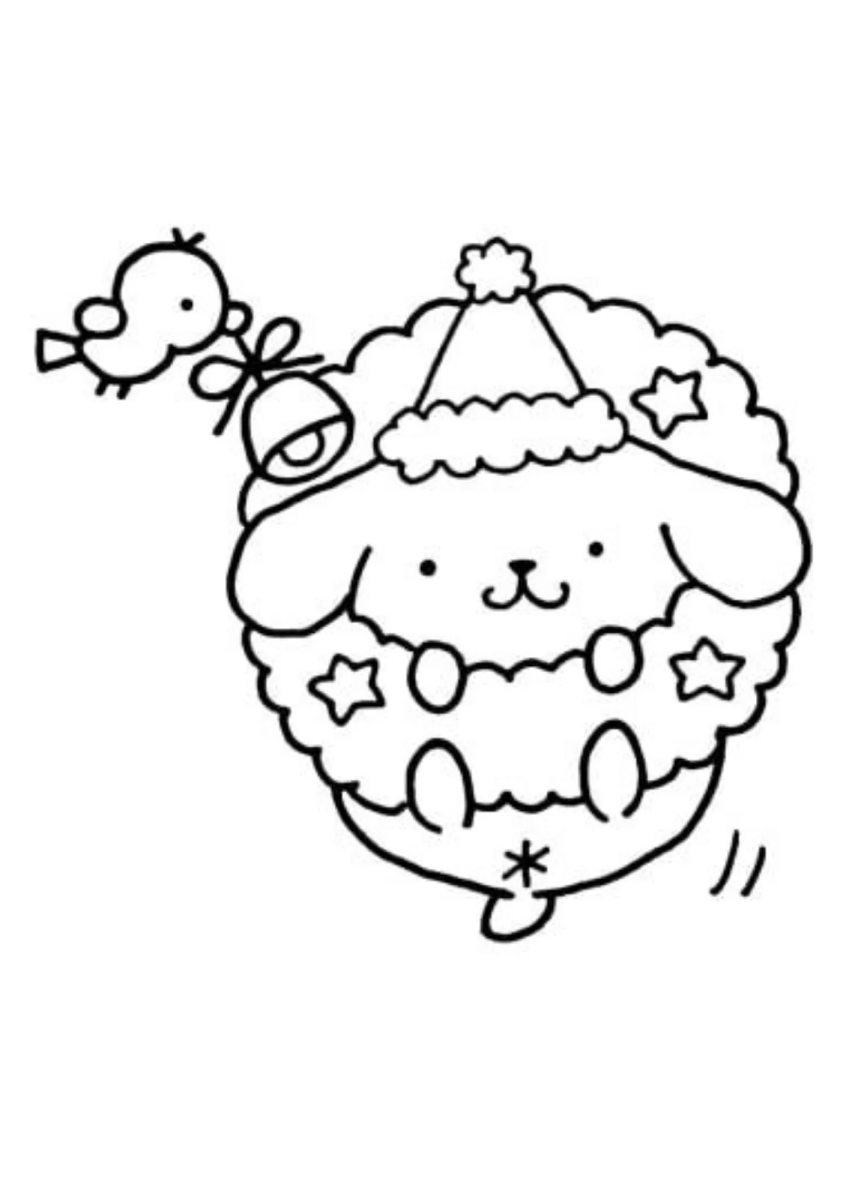 Pompompurin de gorro de inverno para colorir
