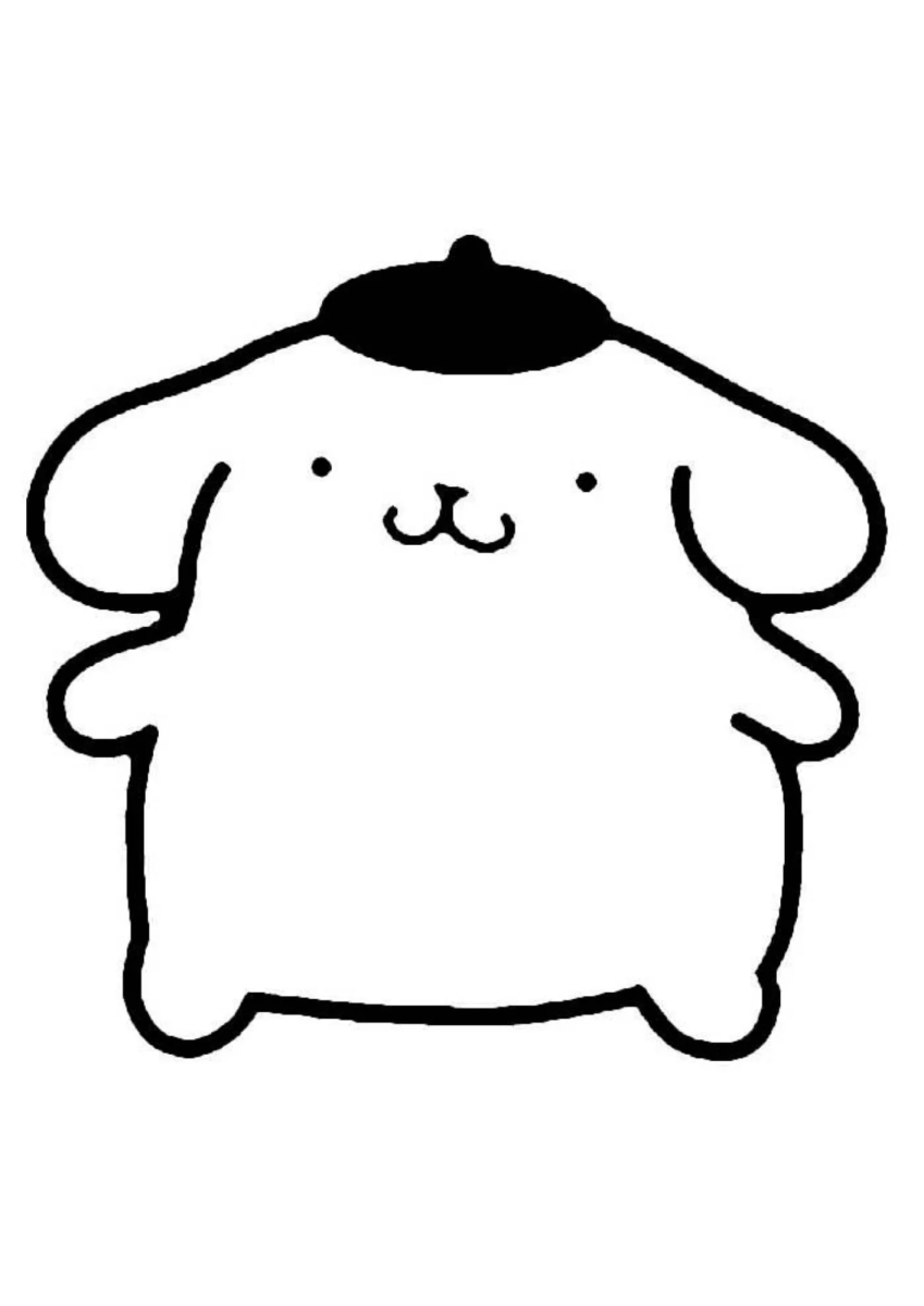 Pompompurin em pé de braços abertos para colorir