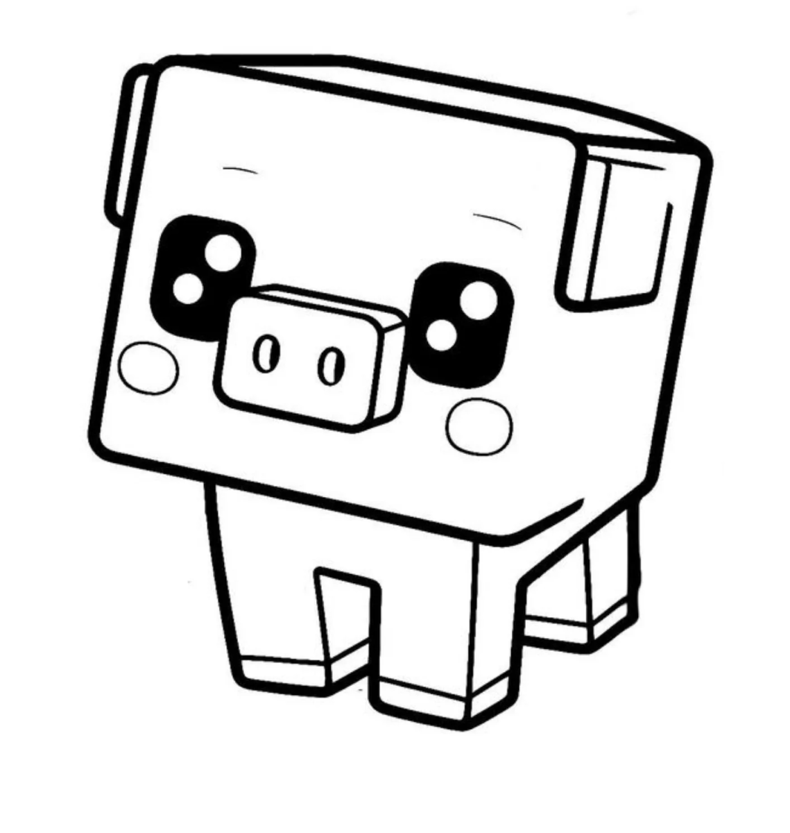 Porco do Minecraft para colorir