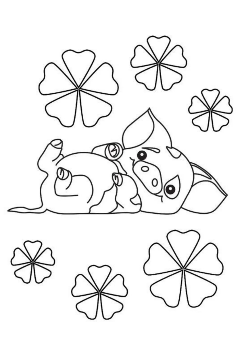 Pua entre flores para colorir