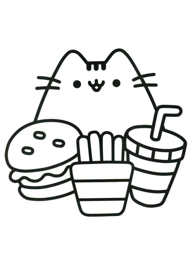 Pusheen's Fast Food Delight