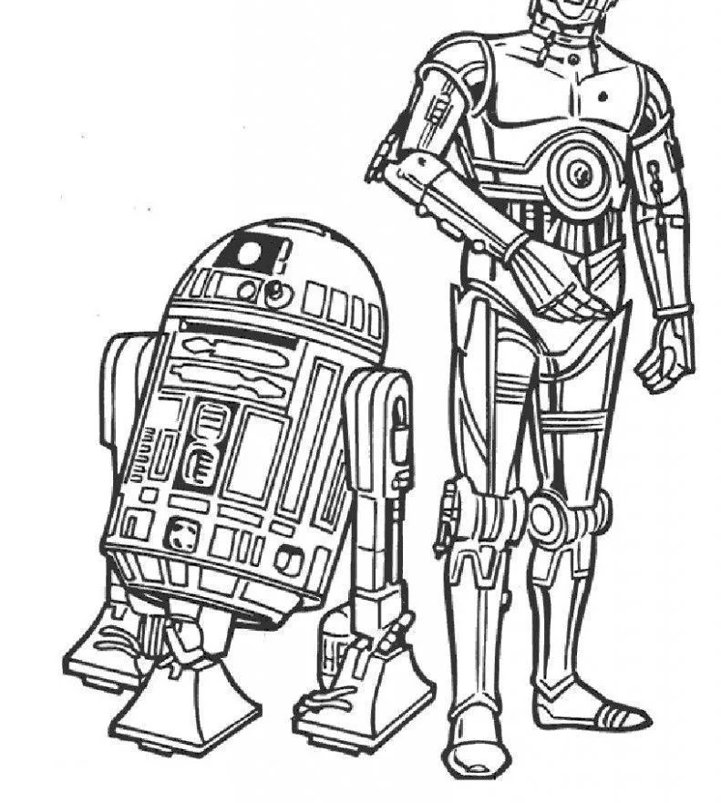 R2-D2 e C-3PO, a dupla de droides para colorir