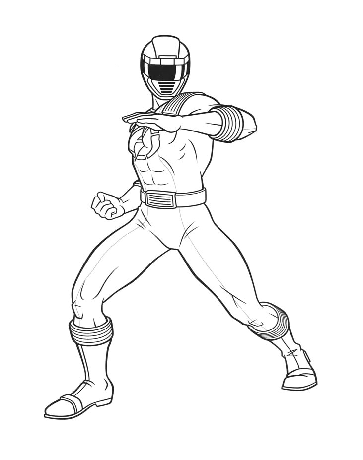 Ranger em posição de luta para colorir