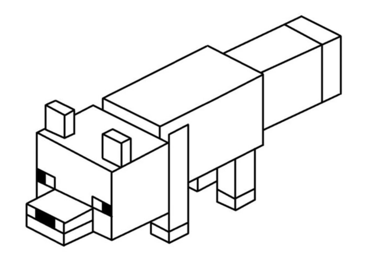 Raposa do Minecraft para colorir