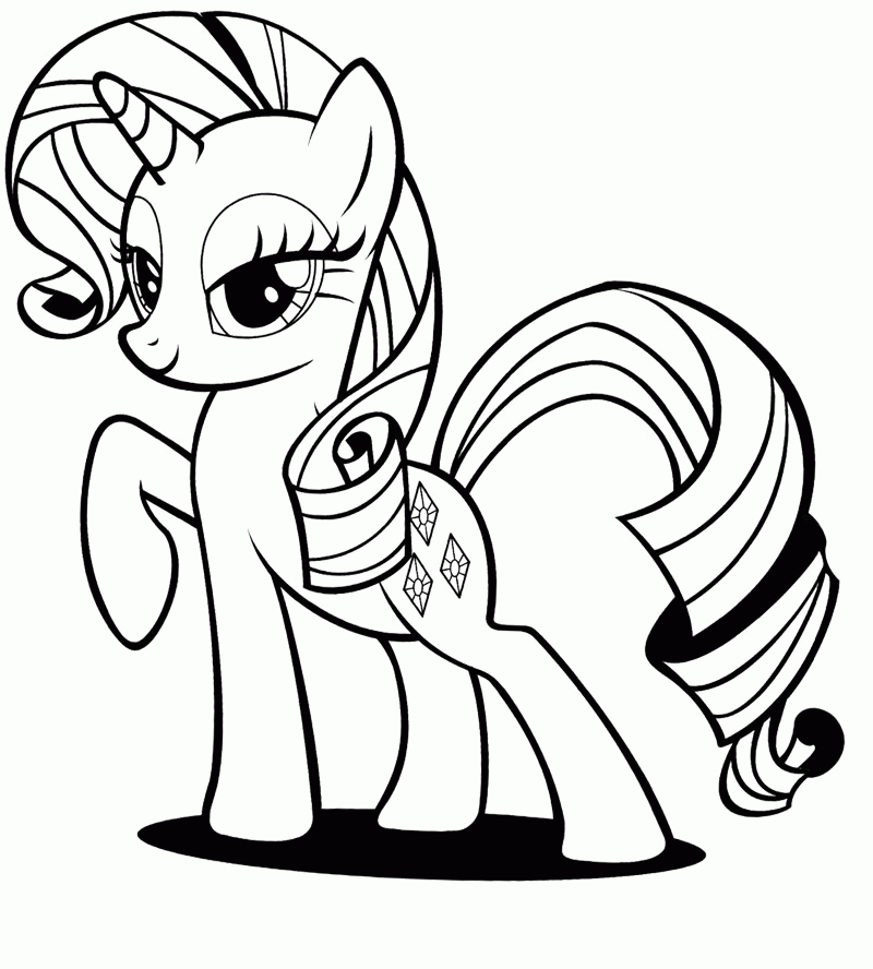 Rarity com a crina ondulada para colorir